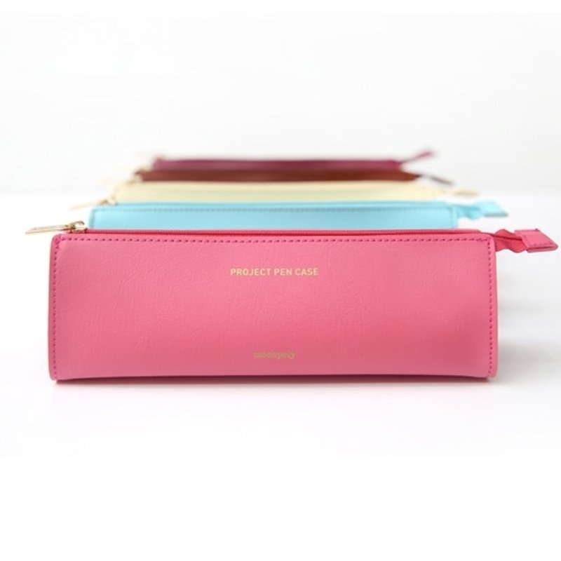 Dessin x Monopoly- classic macarons leather pencil case - pink, MPL29775HP - Pencil Cases - Genuine Leather Pink