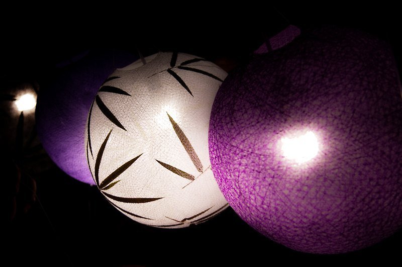 【直径45cm】手編みのボールランプシェード - 照明・ランプ - その他の素材 