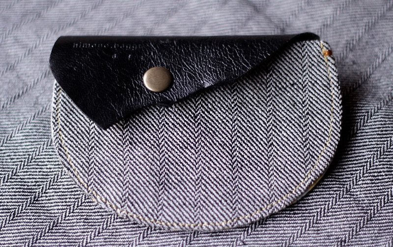 Italian cotton blended ◘ hand a small flat clip - กระเป๋าใส่เหรียญ - วัสดุอื่นๆ สีเทา