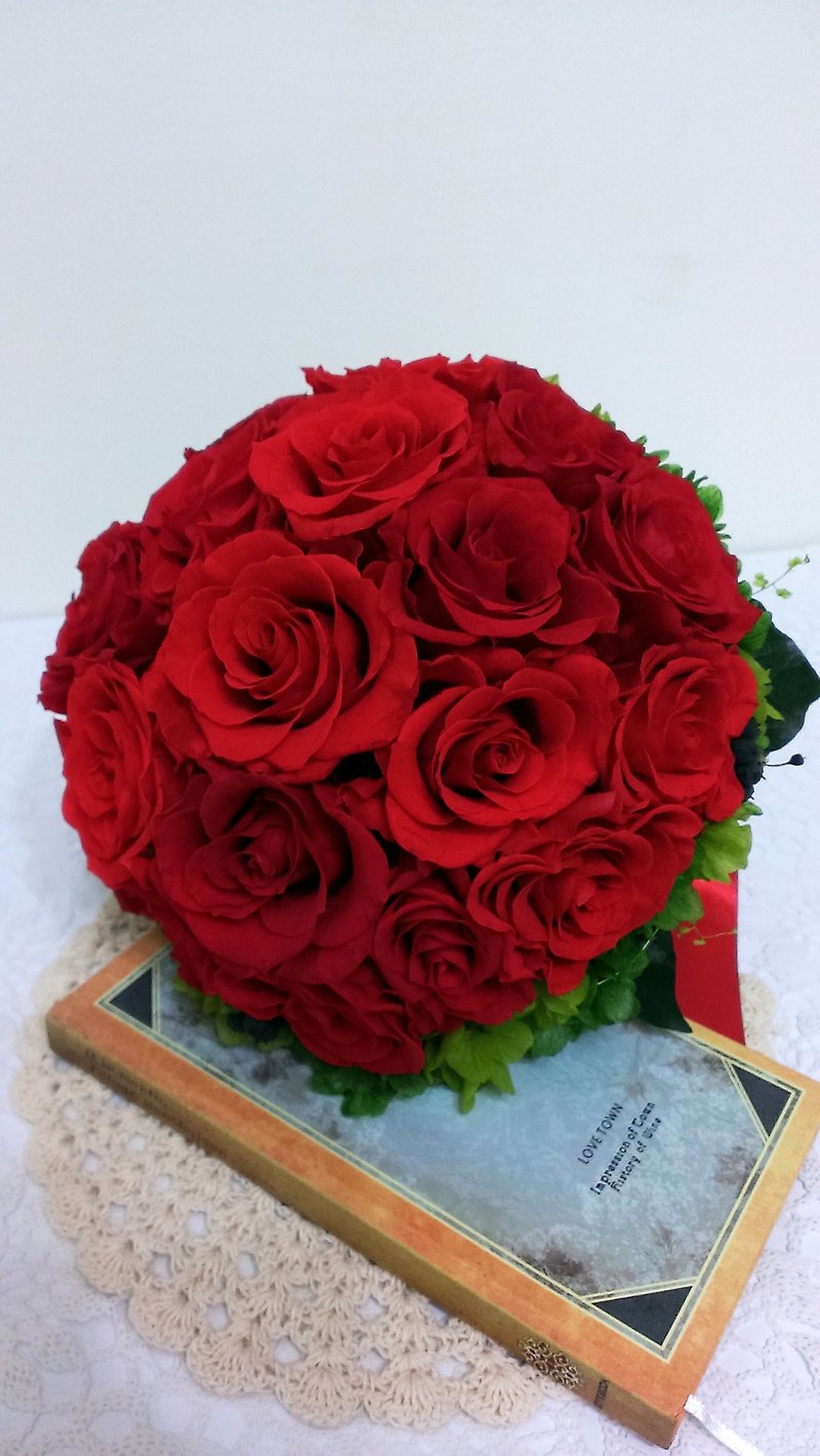 幸福の花嫁-アマランスブライダルブーケ（20センチメートル）*交換贈り物*バレンタインデー*結婚式*誕生日プレゼント - 観葉植物 - 寄せ植え・花 レッド
