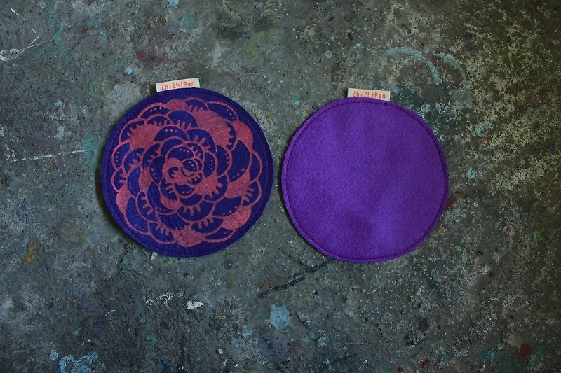 【ZhiZhiRen】花朵系列 - 山茶花 / 2入1組 - Coasters - Other Materials Purple