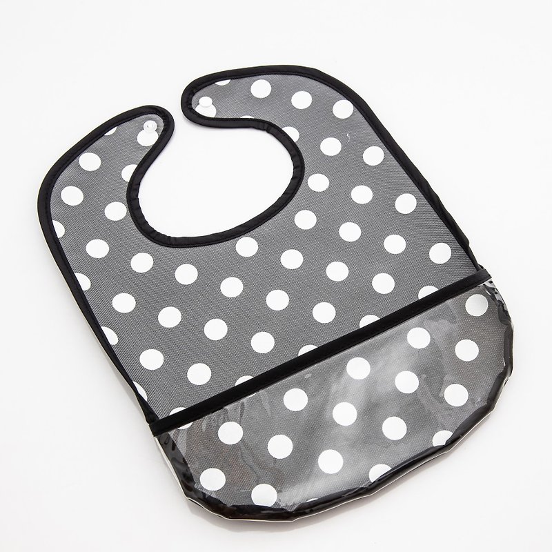 TiDi's new gray and white dot waterproof and leak-proof bib - ผ้ากันเปื้อน - วัสดุกันนำ้ สีเทา