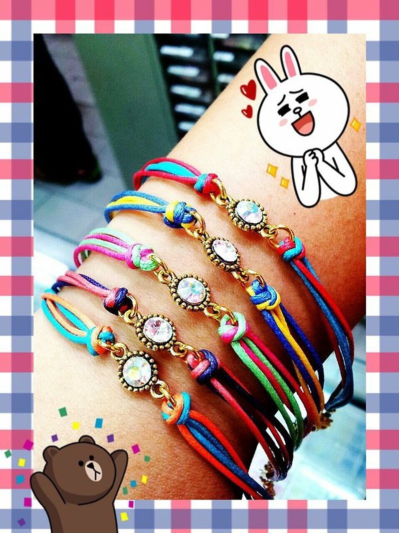 ~ M + Bear - summer folk style fine color bracelet - สร้อยข้อมือ - โลหะ 