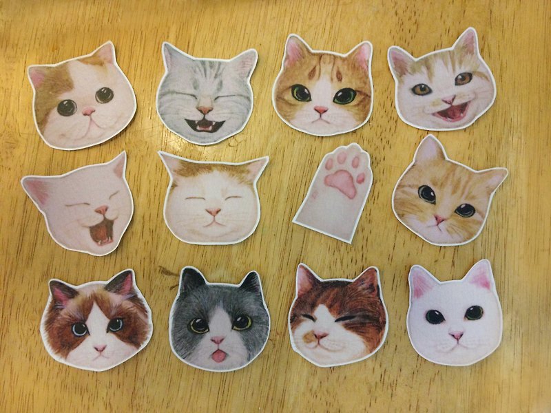 Cat girl living hand-painted watercolor matte transparent stickers series (large) - สติกเกอร์ - กระดาษ สีกากี