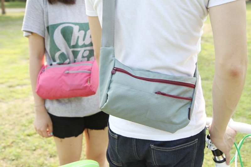 Korea Antenna shop Riding Bag versatile side backpack bicycle Valentine Couple - Messenger Bags & Sling Bags - Waterproof Material 
