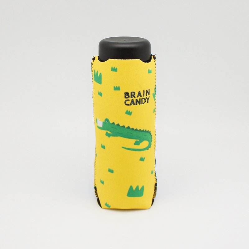BLR Bottle Sleeve BRAIN CANDY [ Crocodile & Cat ] - ถุงใส่กระติกนำ้ - เส้นใยสังเคราะห์ สีเหลือง