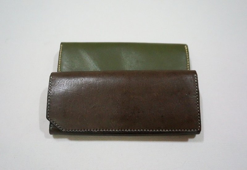 Full leather lattice long clip - Wallets - Genuine Leather 