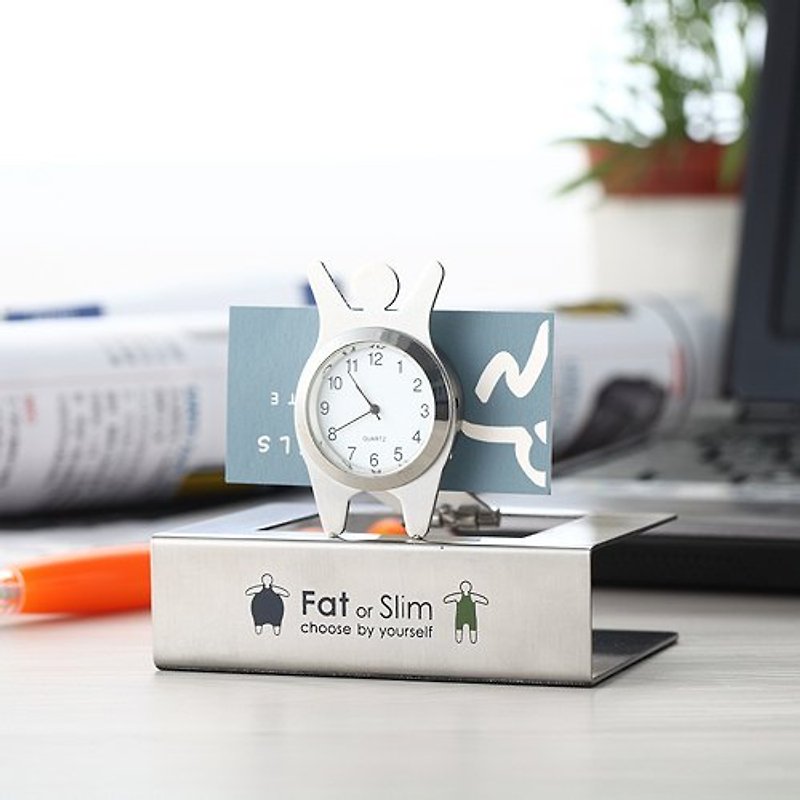 Fat or thin desk clock (clock) Creative Business Card Holder ★ ★ Limited Specials - ที่ตั้งบัตร - โลหะ 