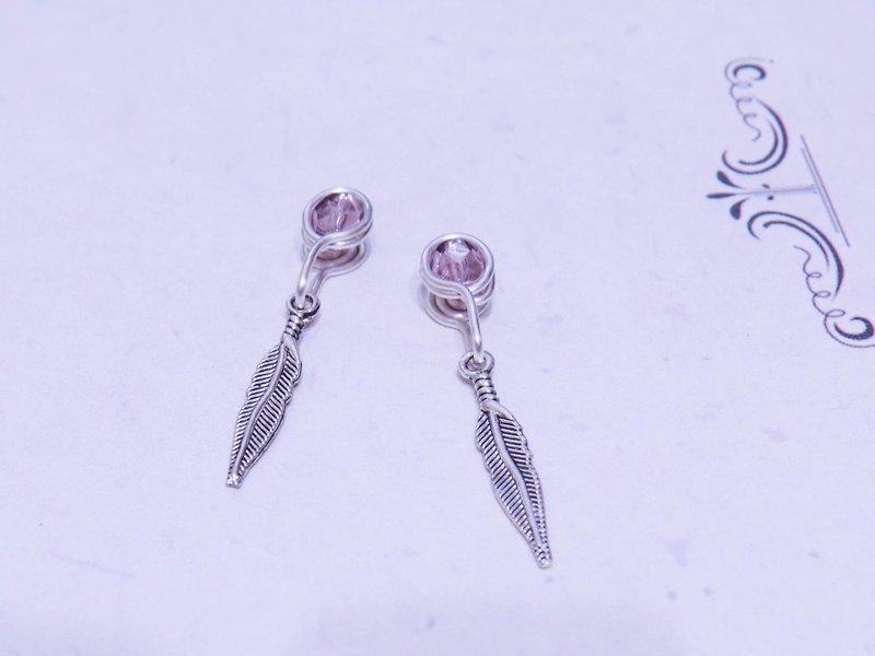 Wing Wing Hand-made jewelry clip-on earrings made (ancient silver accessories 2) - ต่างหู - โลหะ 