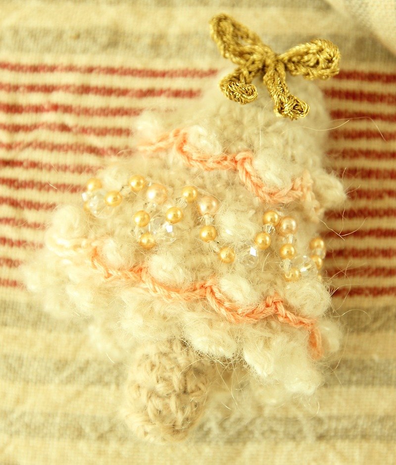Amid warm woolen crystal Christmas tree ornaments - ที่ห้อยกุญแจ - วัสดุอื่นๆ ขาว