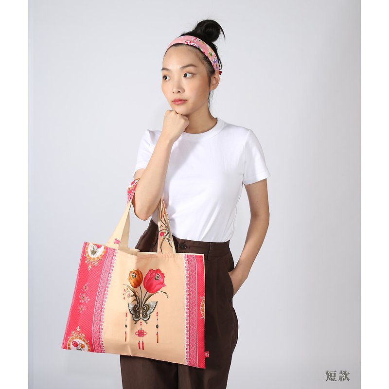 Country Style Shopping Bag - กระเป๋าแมสเซนเจอร์ - ผ้าฝ้าย/ผ้าลินิน 