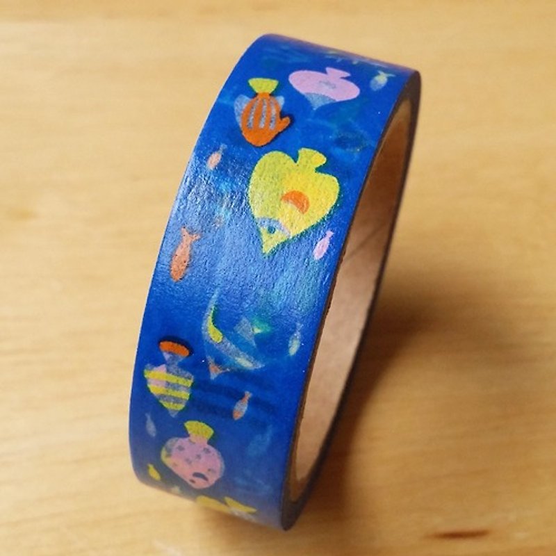 日本amifaと紙テープ[熱帯魚（32444）] - マスキングテープ - 紙 ブルー