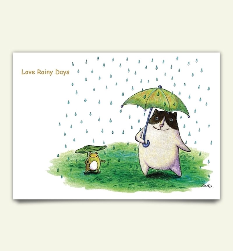 [LittleTree's] like rain - Original illustration Postcards - Cards & Postcards - Paper 