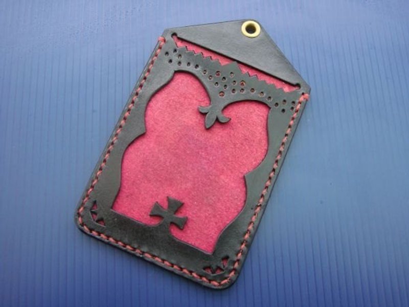 [ISSIS] Hand-carved ID card set - ID & Badge Holders - Genuine Leather Black