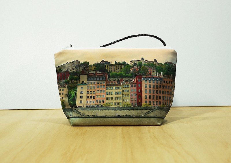 [Travel well] Portable cosmetic bag◆◇◆Unforgettable scenery◆◇◆ - Handbags & Totes - Other Materials Green