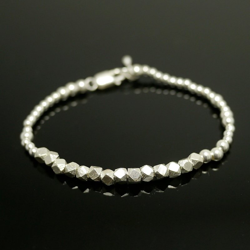 Lovers polyhedron 980 sterling silver bracelet - Bracelets - Other Metals Gray