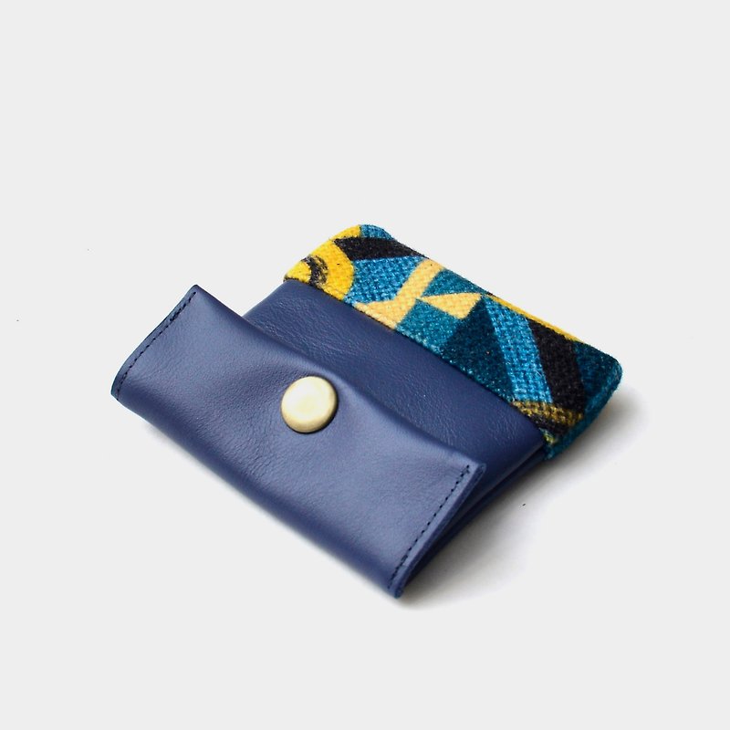 自分のお金革青​​革財布の[ジプシー]ヘッドホンを置くことができ、コイン、贈り物として破片にカスタマイズレタリング - 小銭入れ - 革 ブルー