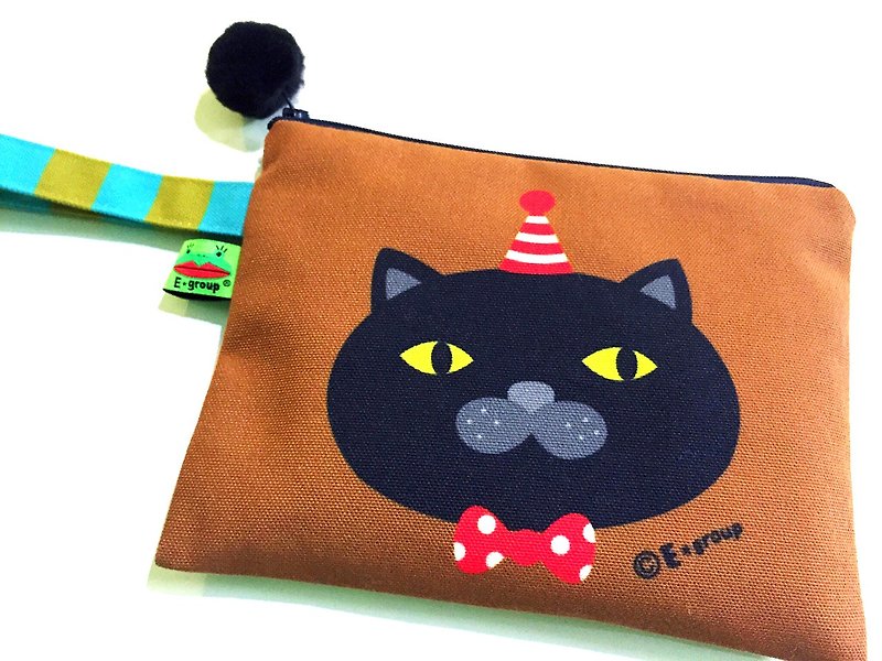 E*group portable box bag chocolate matcha double-sided design storage bag cosmetic bag cat - กระเป๋าเครื่องสำอาง - วัสดุอื่นๆ หลากหลายสี