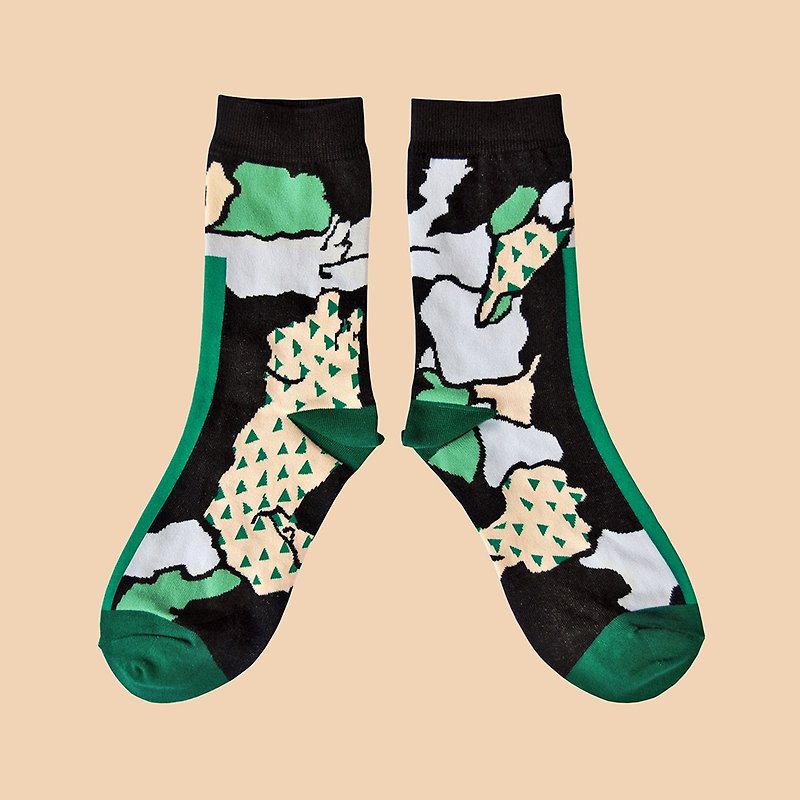 Wall Cracks Black Unisex Crew Socks | mens socks | womens socks | colorful socks - Socks - Cotton & Hemp Black