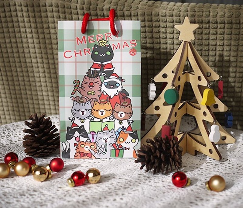 [X Cat hand-made Christmas] Christmas bag - cat Christmas Tree - Envelopes & Letter Paper - Paper Green