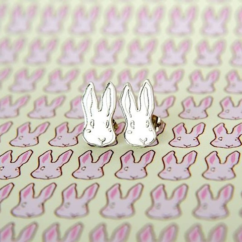 小兔子鍍銀耳環 - 耳環/耳夾 - 其他金屬 