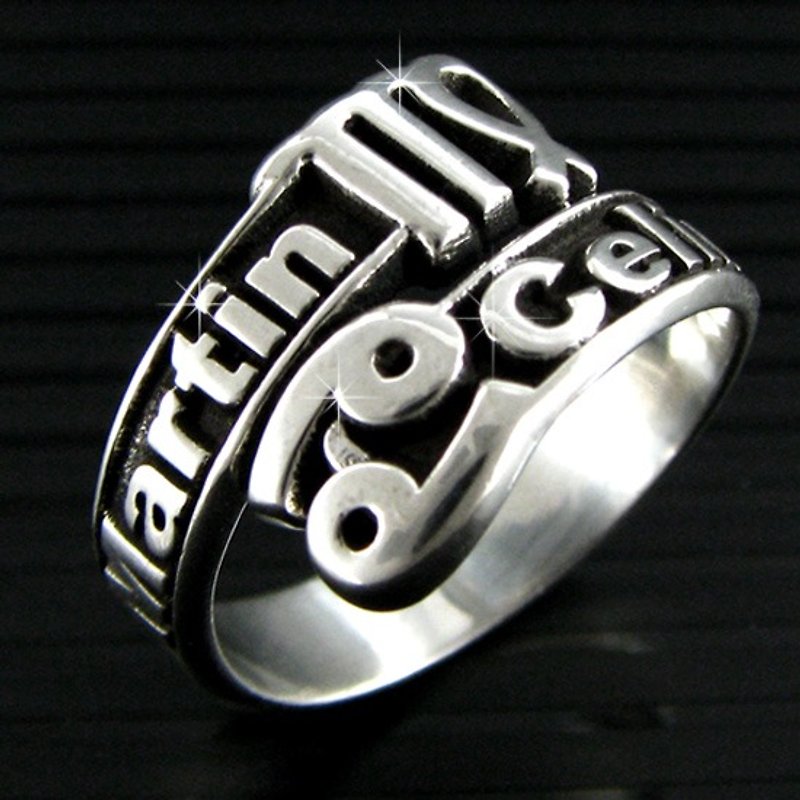 Customized.925 sterling silver jewelry NCRC00013-overlapping couple ring (constellation version) - กำไลข้อเท้า - โลหะ 