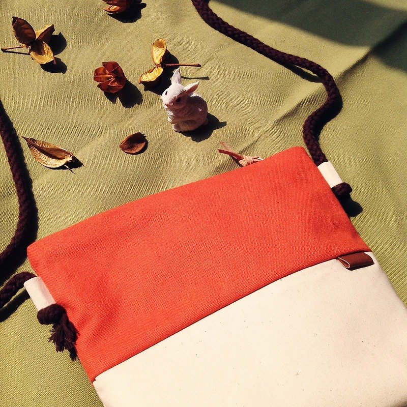 Small oblique backpack - Sunshine Orange - กระเป๋าแมสเซนเจอร์ - วัสดุอื่นๆ สีส้ม