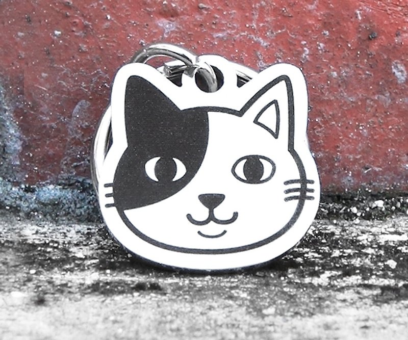 【三色貓貓-4款】『貓貓形狀』專屬-客製名牌（6色鑽）◆可愛x防走失◆ - 項圈/牽繩 - 其他金屬 紫色