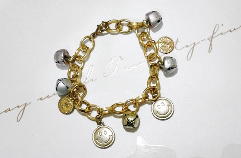 Alloy chain bracelet _ button jingle * smile * - Bracelets - Other Metals Yellow