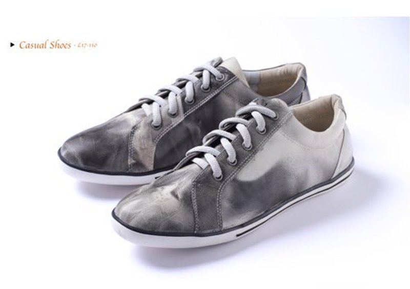 Special ash | canvas shoes (existing size 39 #) - รองเท้าลำลองผู้ชาย - หนังแท้ สีเทา