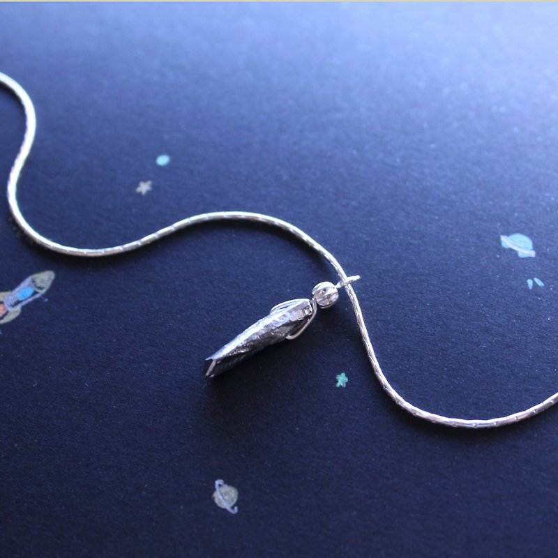 Journal (I come from the universe) - [well] meteorite Wish necklace hand-made silver - สร้อยคอ - โลหะ สีเทา