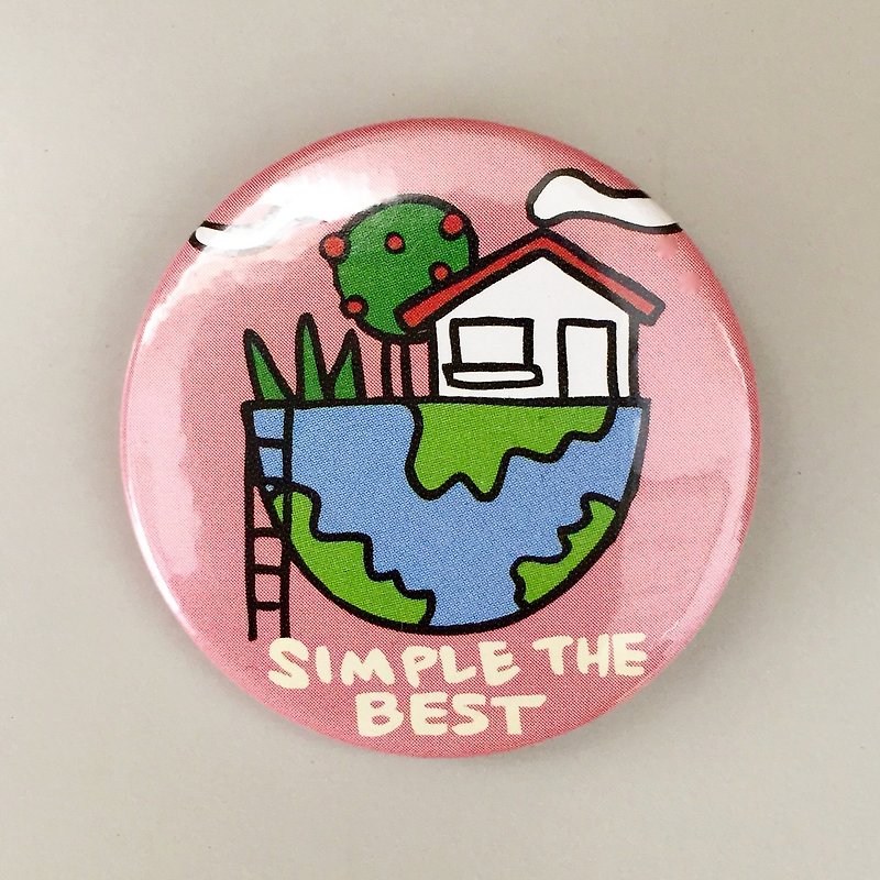 Simple life badge | MonkeyCookie - เข็มกลัด/พิน - พลาสติก สึชมพู