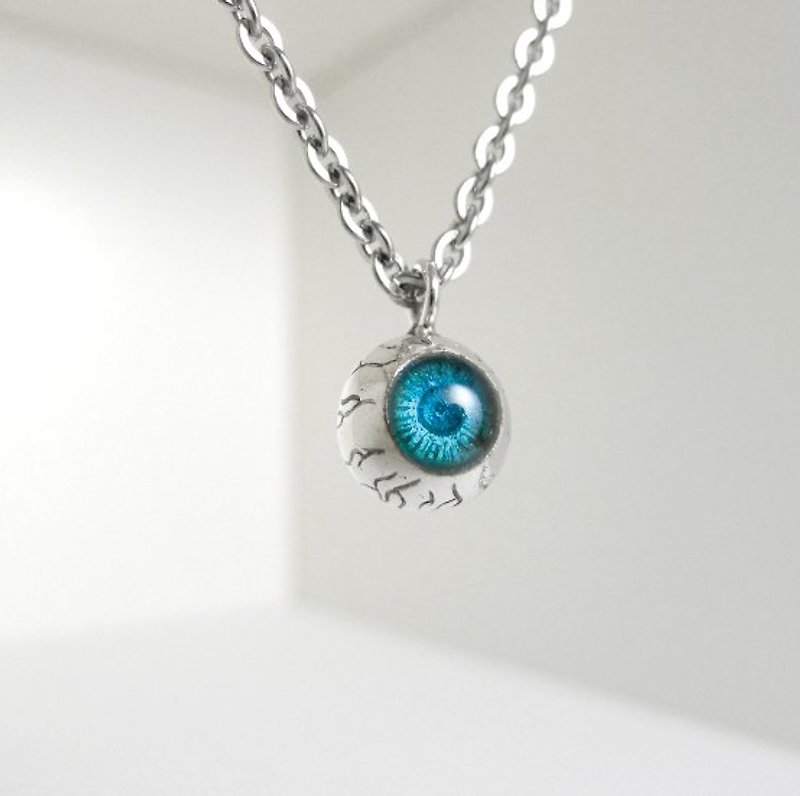 Eyeball pendant - Necklaces - Sterling Silver Blue
