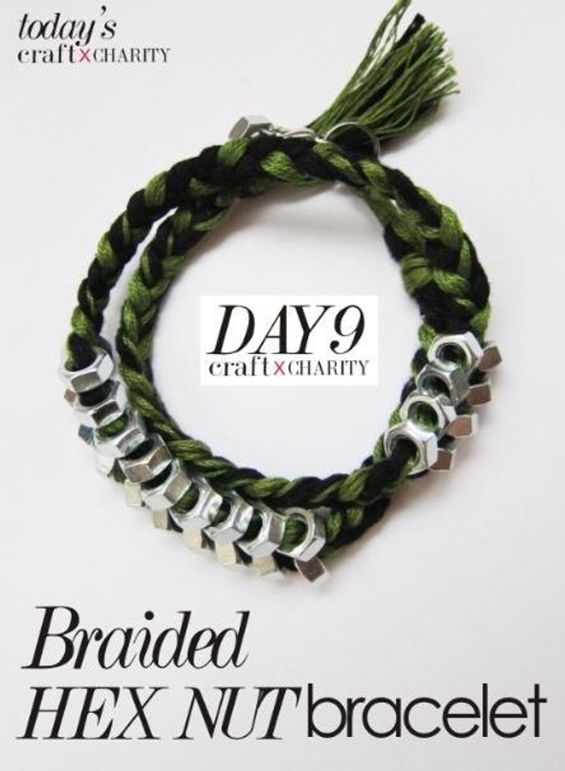 螺帽編織手鍊 Braided hex nut bracelet - 手鍊/手環 - 其他金屬 多色
