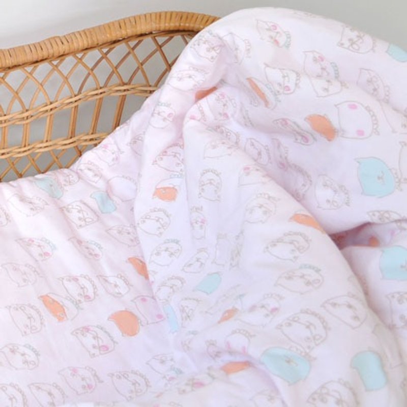 American Blabla Kids | Cool Quilt + Pillow Case Set-Hand-painted Wind Susette Fox Pink B21110620 - Bedding - Cotton & Hemp Pink