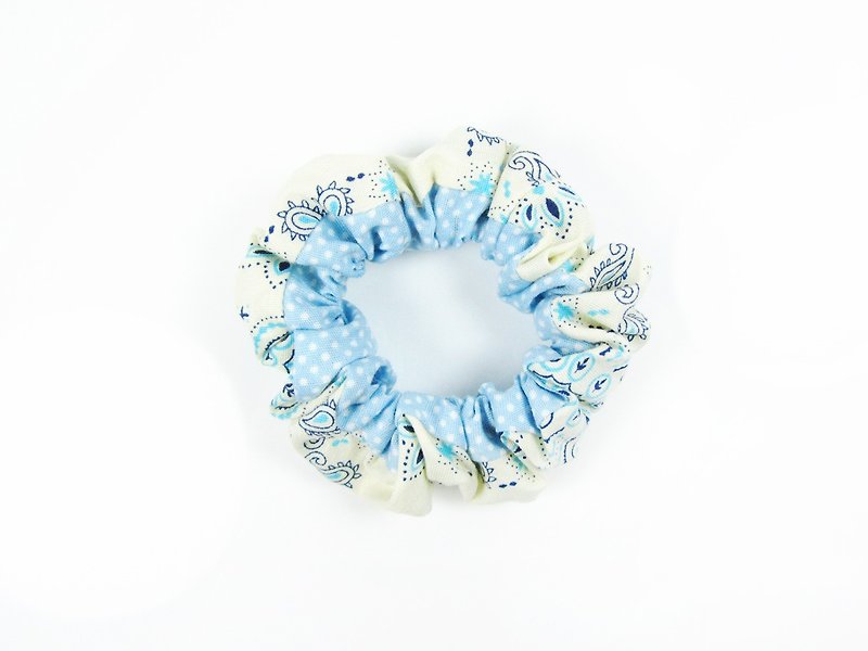 Hand intestine ring / hair band / hair bundle [24-Snow ice in Summer Summer Snow Ice] - เครื่องประดับผม - วัสดุอื่นๆ สีน้ำเงิน