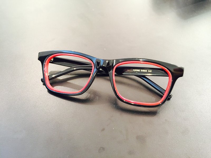 (無型號)Handmade in Japan Square Rectangle eyeglasses frame - Glasses & Frames - Other Materials 
