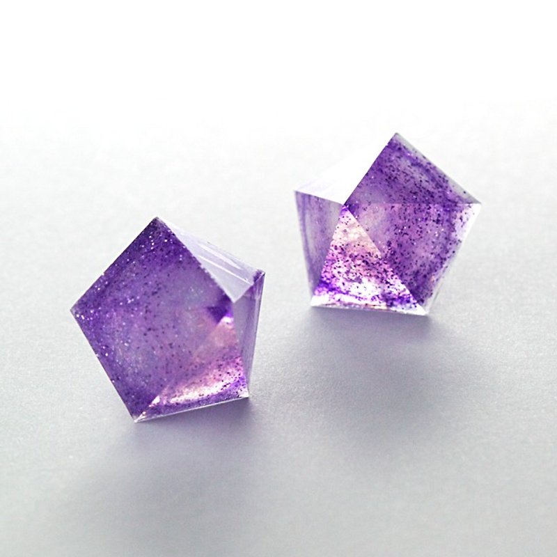 ペンタゴンピアス(葡萄酒) - 耳環/耳夾 - 其他材質 紫色