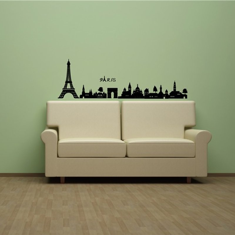 smart Life創意無痕壁貼◆巴黎城市(長約100公分) - 壁貼/牆壁裝飾 - 紙 黑色