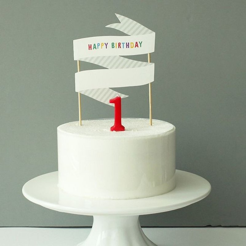 Dessin x 2NUL- party of small things - cake decoration message flags - Happy Birthday, TNL84086 - อื่นๆ - กระดาษ หลากหลายสี