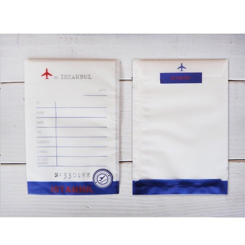 GIFT PAPER BAG-FLY TO ISTANBUL - Envelopes & Letter Paper - Paper Blue