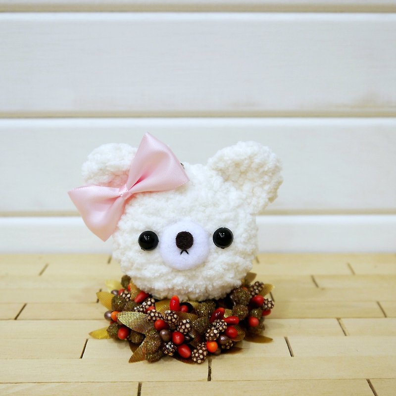 Macaron - Bear - White. key ring. Charm - Keychains - Other Materials 