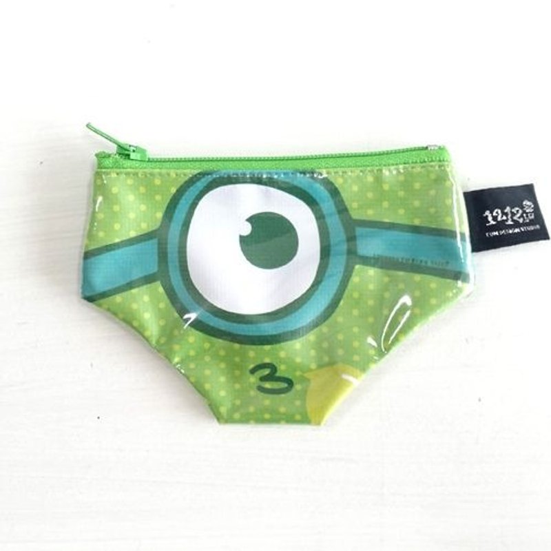 1212 fun design can not wear underwear Monopoly - big eyes baby - กระเป๋าใส่เหรียญ - วัสดุอื่นๆ สีเขียว