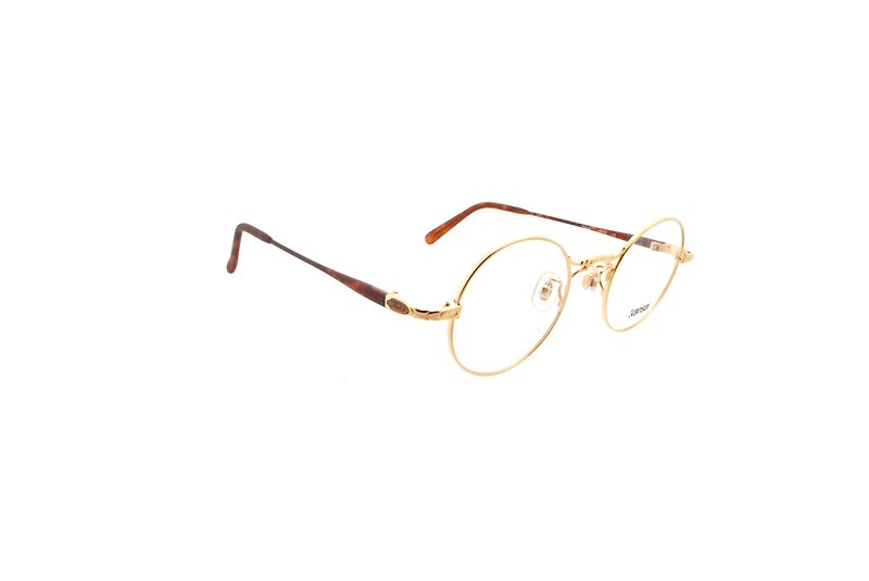 Can add flat/degree lenses Kansai Yamamoto KY055M 90s antique glasses - Glasses & Frames - Other Metals Gold