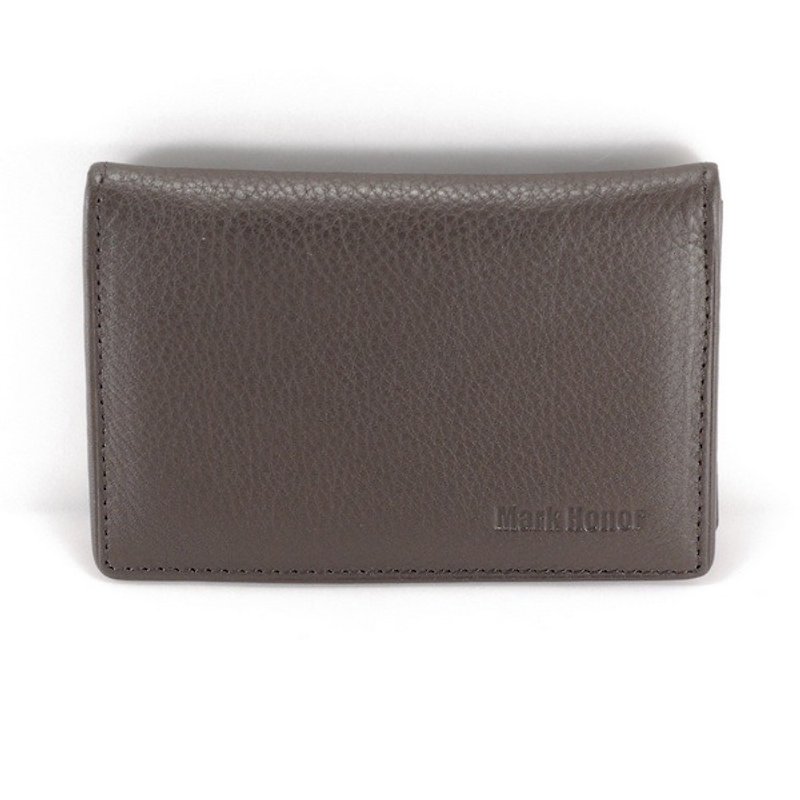 Classic Minimalist Wallet Brown Business Card Holder - Card Stands - Genuine Leather Brown