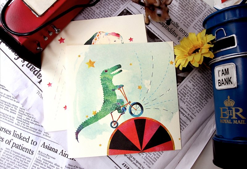 クロコダイル サイクリング カード---美しさは、生活に溶け込むアートから生まれます Minervac - カード・はがき - 紙 多色
