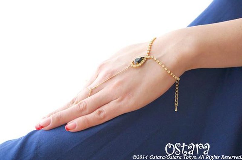 Vintage Swarovski&Glass Ring Bracelet - 手鍊/手環 - 其他金屬 