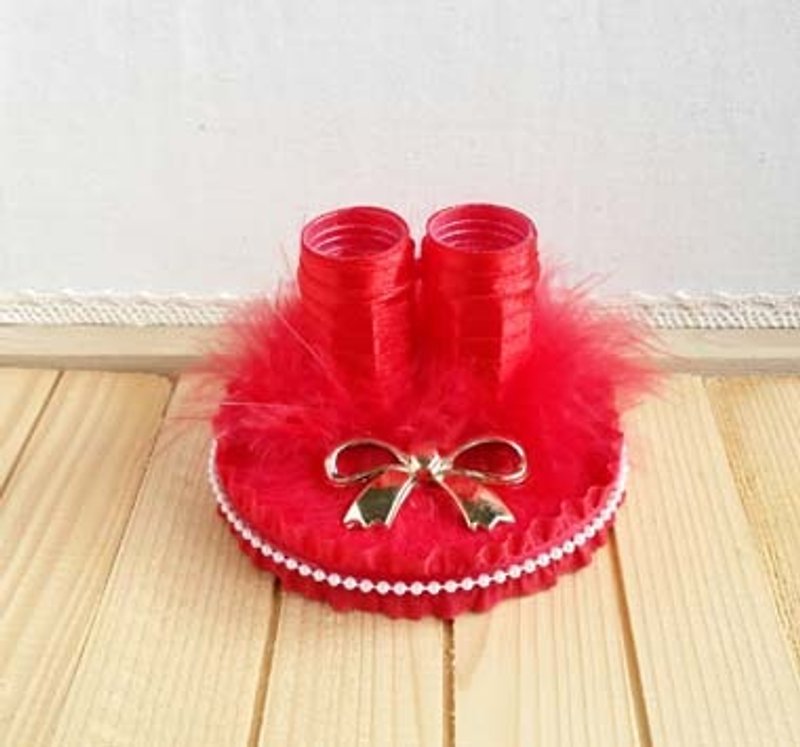 Romantic Red Feather paragraph wedding signature pen stand - Pen & Pencil Holders - Paper Red
