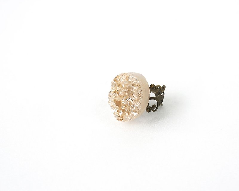 Metallic Druzy Stone Ring, Rose Gold Coating Crystal Stone, Statement Ring - General Rings - Gemstone Gold