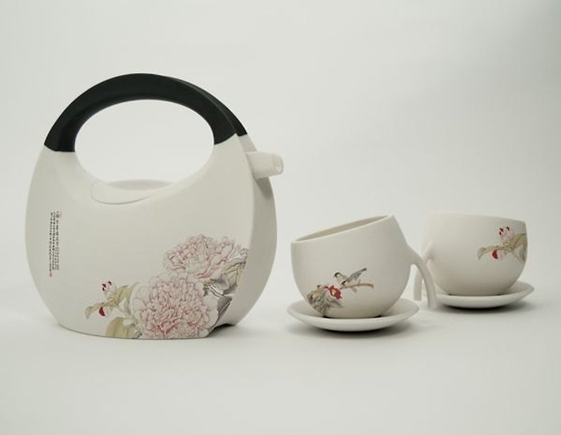 rondo PURSE TEA SET 提包茶壺組（牡丹、扶桑、荷鳥、荷蜻） - 急須・ティーカップ - その他の素材 